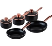 TOWER Linear T800140RB 5-piece Non-stick Pan Set - Black & Rose Gold