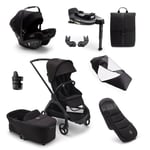 bugaboo Barnevogn Dragonfly Complete Black / Mid night Black , Ultimate Newborn Bundle