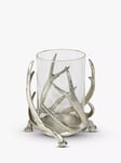 Culinary Concepts Stag Antler Hurricane Lamp, Silver