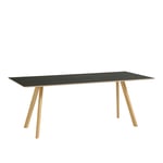 HAY - CPH30 2.0 Table Lacquered Oak Frame L200 X W90 X H74 Black Linoleum Tabletop Lacquered Edge - Spisebord - Ronan & Erwan Bouroullec - Svart - Tre