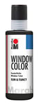 Marabu Window Color Fun & Fancy 04060004173 Peinture de fenêtre à Base d'eau Amovible sur des Surfaces Lisses comme Le Verre, Les miroirs, Le carrelage et Le Film Noir 80 ML