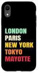 Coque pour iPhone XR Mayotte Fier d’être Mahorais Paris Tokyo new York Mayotte