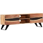 Helloshop26 - Meuble télé buffet tv télévision design pratique 140 cm bois d'acacia massif