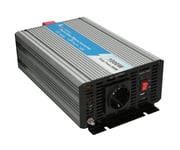 Extralink VOLTAGE CONVERTER 12V - 230V, 1000W, PURE SINUS OPIP-1000W strømadapter og vekselretter Automatisk Aluminium