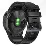 Garmin Fenix ​​​​7X/6X Pro/Tactix 7 silikone, læderurrem, 26 mm - sort