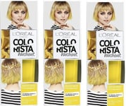 X3 L'Oreal Colorista Washout Semi-Permanent Hair Dye Yellow Neon - 80ml