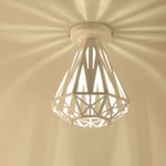 Plafonnier Vintage Industrielle Lustre en Fer Cage Abat-jour Lampe de Plafond E27 Éclairage Décoration Suspension Luminaire pour Chambre Entrée