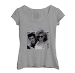 T-Shirt Femme Col Echancré John Travolta Olivia Newton Celebrites 1978 Star Cinema