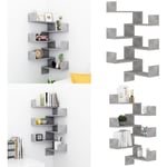 Vidaxl - tagère murale d'angle 2 pcs Gris béton Bois d'ingénierie - étagère d'angle murale - étagères d'angle murales - Home & Living - Gris