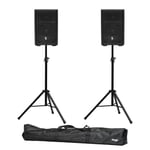 Pair of Stagg AS8 8" Active Bluetooth PA Speakers with Stands & Bags