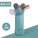 whmyz Desktop handheld mini folding fan home usb rechargeable portable led flash word small fan-Muran Mickey_Standard