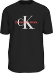 Calvin Klein Jeans Textured MONOLOGO Tee T-Shirt S/S, CK Black, XL Homme