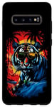 Coque pour Galaxy S10+ Drôle De Tigre Art Amoureux Des Animaux Wild Animal Safari