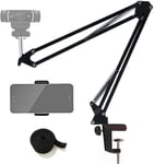 Support avec bras de suspension en ciseaux pour appareil photo, trépied pour téléphone portable, webcam Logitech C920 C930 C922 C615 et autres appareils avec filetage 1/4