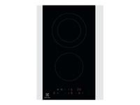 Electrolux Domino Lhr3233ck - Keramisk Komfyrtopp - 2 Plater - Nisje - Bredde: 27 Cm - Dybde: 49 Cm - Uten Ramme - Svart