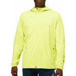 Asics Accelerate Waterproof Mens Running Jacket Yellow Hooded Run Breathable