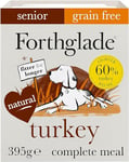 Forthglade Wet Dog Food (18 x 395g Trays) - Senior Dogs 7 Years+, Grain Free Dog Food, Turkey with Vegetables, Stomach Sensitive with Natural Ingredients, Hypoallergenic Dog Food