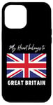 iPhone 12 Pro Max My Heart Belongs to Great Britain Vintage British Flag UK Case