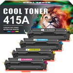 Cool Toner Compatible pour HP 415A 415X Toner Color Laserjet Pro MFP M479fdw Toner M479fnw M479fdn M479dw M454dn M454dw M479 W2030A W2030X W2031A W2032A W2033A ( Noir Jaune Cyan Magenta, 4-Pack )