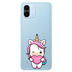 Coque Redmi A2 et A1 licorne coeur kawaii I love you