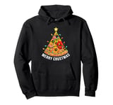 Funny Pizza on Earth Christmas Tree Merry Crust-mas Pizzamas Pullover Hoodie