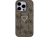 Guess Guess Guhcp15spgs4tdw Iphone 15 6.1" Brązowy/Brown Hardcase Grip Stand 4G Triangle Strass