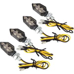 4 x Mini Clignotant LED Adapté Aux Motos E-mark 12V, Indicateurs de Moto LED,Approuvé E pour Moto, Voitures à pédales