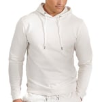 Bread and Boxers Organic Cotton Men Hooded Shirt Benhvit Medium Herre