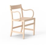 Massproductions - Waiter XL Armchair, Natural Beech, Utan klädsel - Spisestoler - Chris Martin - Tre farget - Tre