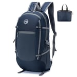 YOODI Sac à Dos Pliable Ultraléger 20L, Étanche Sac à Dos Randonnée Sac à Dos Sport Sac à dos de Voyage Petit Sac à Dos Pliables pour Hommes Femmes Enfants Sac à Dos de Cyclisme (Bleu Marine)