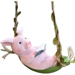 Mignon Cochon Balançoire Ornements Suspendus Résine Décorative en Forme De Cochon Statue Étanche Cochon Balançoire Sculpture Ornement pour Extérieur