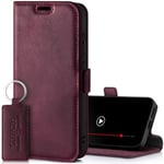 SURAZO Slim Magnetic Mobile Phone Case for Samsung Galaxy S24 FE Leather Case - Foldable Genuine Leather Protective Case [with Card Slot, RFID Protection] Flip Flip Wallet Case Cover Leather Case