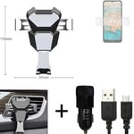 Car holder air vent mount for Nokia C20 + CHARGER Smartphone