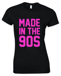 Made In The 90s Ladies T-shirt 8-16 90's Party Fancy Dress Costume Neon Outfit