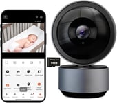 Caméra Surveillance WiFi Camera Interieur Tuya Smart Life, HD 1080P Caméra Intérieure 360°, Audio Bidirectionnel, Vision Nocturne, Détection de Mouvement, pour Bébé/Animaux Avec carte mémoire 64G