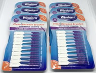 6 x Wisdom PURPLE LARGE Clean Between Rubber 20 Interdental Plaque Brushes