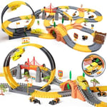 OR OR TU Circuit Voiture Enfant 342Pièces Circuit Train Electrique Jouet Enfant Cadeau 3 4 5 6+ Ans Construction pour Garçons 360° Piste en Boucle Flexible Voie Ferrée