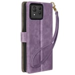 Avizar Folio case for Asus Zenfone 11 Ultra RFID-Blocking Wallet, Purple