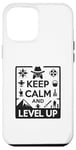 Coque pour iPhone 12 Pro Max Keep Calm and Level Up Gamer pour les joueurs amusants