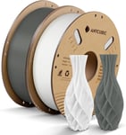 Filament 1.75 PLA,2kg Bobine PLA Filament pour Imprimante 3D (Gris+Blanc-2pcs)