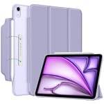 FINTIE Coque pour iPad Air 11 Pouces 2024 M2 / iPad Air 5 2022 / iPad Air 4 2020 10.9" - [Rabat Magnétique & Recharger Le Pencil] Etui Translucide Givré Housse Fine Légère, Lilas