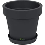 Pot De Fleur Rond Cache Pot 50 X 45,5 Cm En Plastique Anthracite Pot De Plantes Pot D?Intérieur Et D?Extérieur