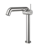 EMKE Robinet de salle de bain chromé, mitigeur monocommande en laiton, cartouche céramique, 332 x 220 x 76 mm, robinet salle de bain installation facile, économie d'eau, robinet de lavabo.