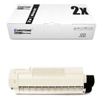 2x Eurotone Eco Toner Black for OKI C-5600-N C-5600-DN C-5700-N C-5700-DN