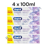 4 x 100ml  Oral-B 3D White Luxe Perfection Toothpaste Whitening Enamel Protect