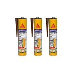 Lot de 3 mastics colle multi-usages SIKA Sikaflex 11 FC Purform - Marron - 300 ml