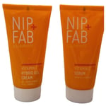 Nip+Fab Illuminate Vitamin C Fix Serum 20ml and Hybrid Gel Cream 20ml Set