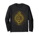 Sacred Geometry Symbols Hippie Psychedelic Gold Merkabah Long Sleeve T-Shirt