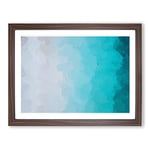 Treasure Island Beach In Fiji In Abstract Modern Art Framed Wall Art Print, Ready to Hang Picture for Living Room Bedroom Home Office Décor, Walnut A4 (34 x 25 cm)