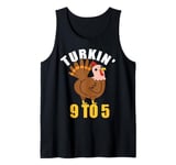 Turkin 9 To 5 Funny Thanksgiving Turkin 9-5 Turkey Costume Tank Top